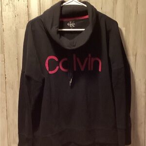 Calvin Klein Black Hoodie with Pink Logo